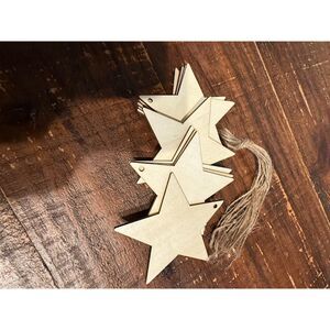 Unfinished Wooden Stars Cutouts 30 pack 8cm
